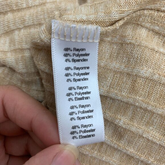 Deletta Sweater Dress Womens S Small Ribbed Deep V Neck High Low Split Hem - Picture 11 of 14